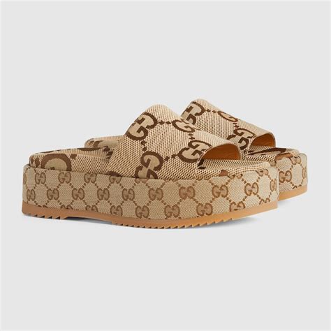 satin gucci slides women|gucci canvas platform sandals.